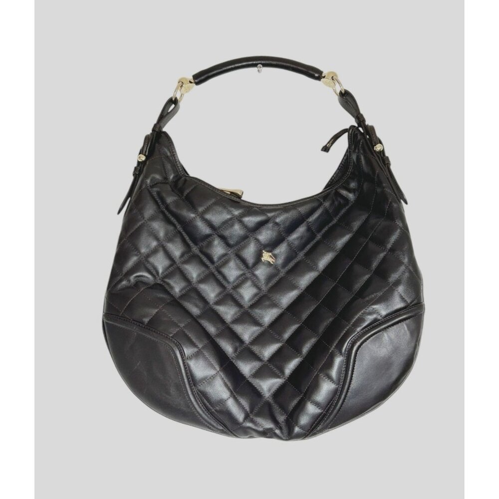 Burberry Hoxton Quilted Leather Hobo Bag in Brown - PreOwned